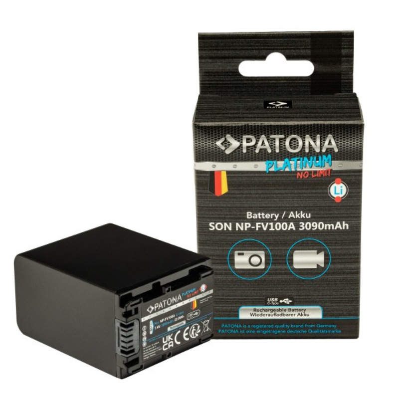 PATONA Platinum Battery with USB-C Input F. Sony NP-FV100