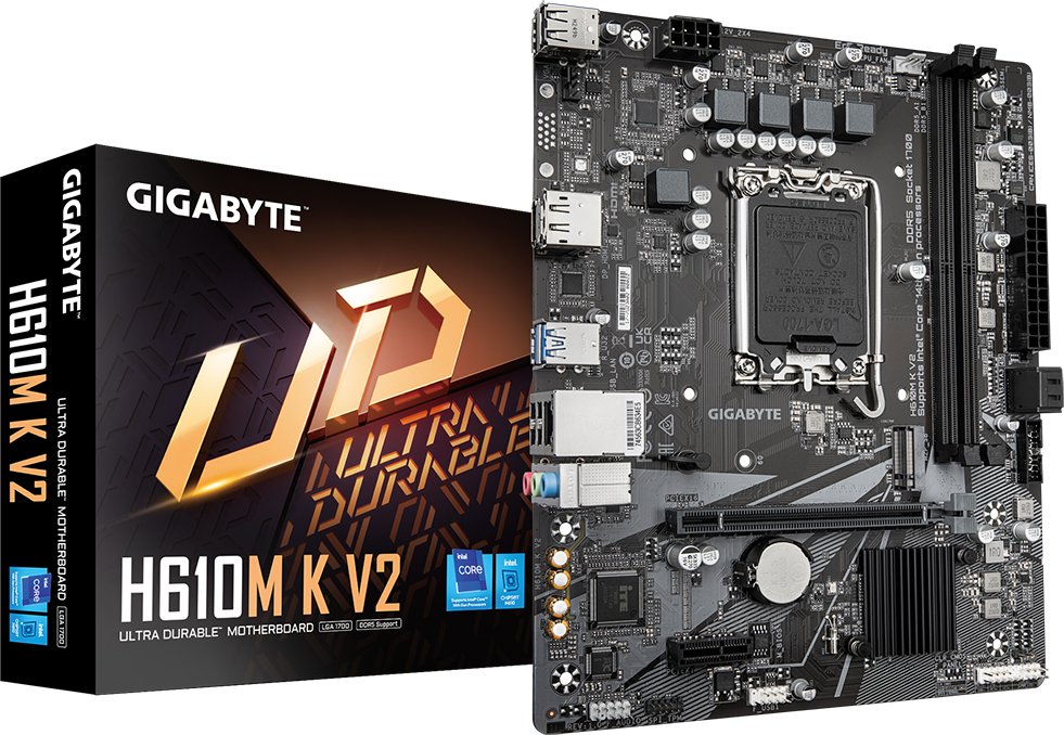 Motherboard GIGABYTE H610M K DDR4 V2, Intel H610, LGA 1700, Micro ATX