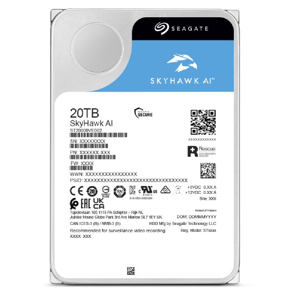 Hard disk Seagate SkyHawk AI, 24TB, 7200 RPM, SATA III