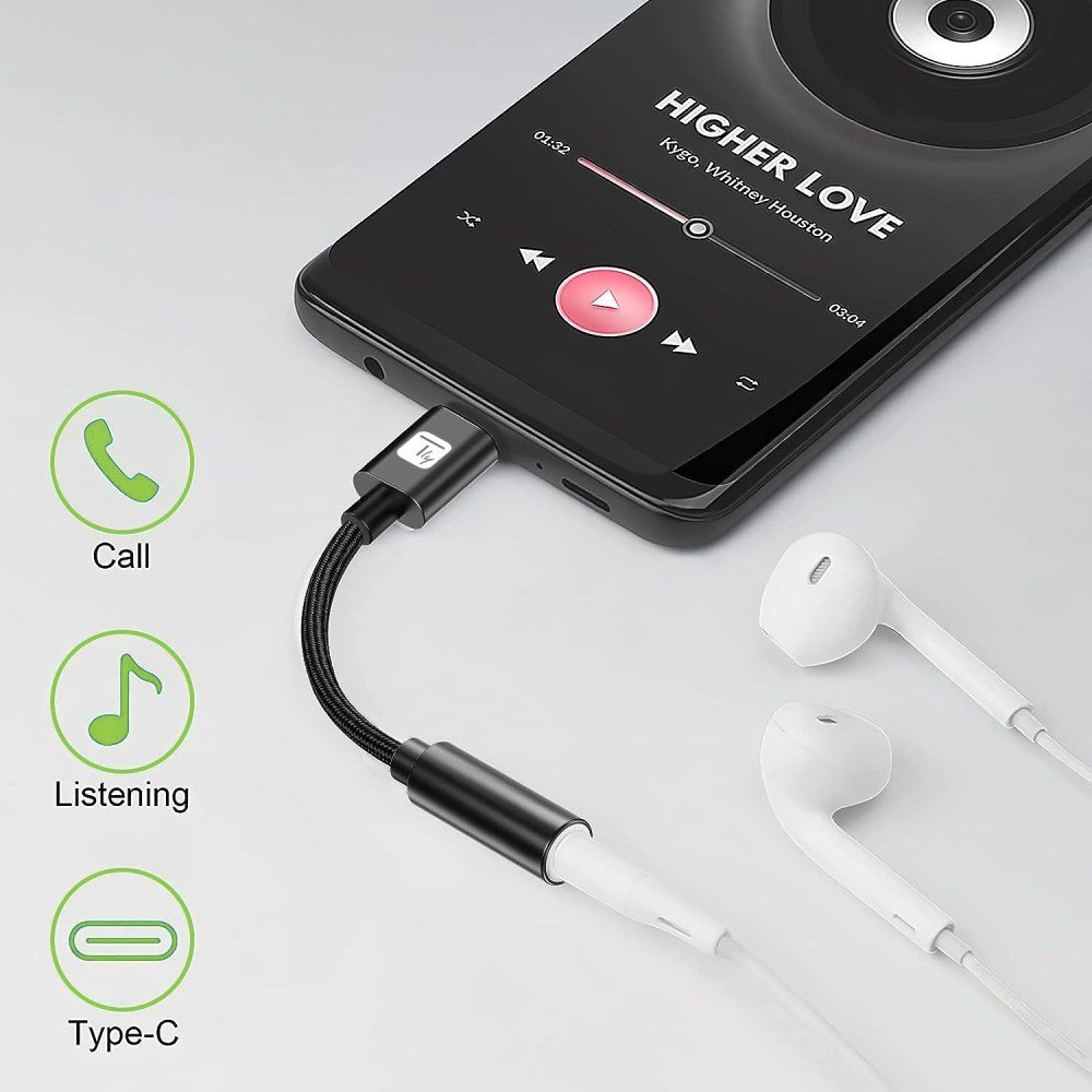 Adapter audio USB C Techly ICOC USBC DAC24J, DAC i integruar, hyrje 3.5mm, i bardhë