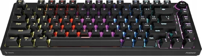 Tastierë mekanike pa tela Savio Phenix S, Gateron Yellow Pro, 82 taste, ABS, me ndriçim