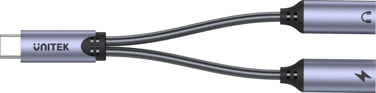 Адаптер УСБ Јунитек M206A, УСБ-Ц во УСБ-Ц x2, сребрен