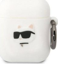 Mbështjellës për AirPods Karl Lagerfeld KLA2RUNCHH, silikon, për AirPods 1/2, i bardhë