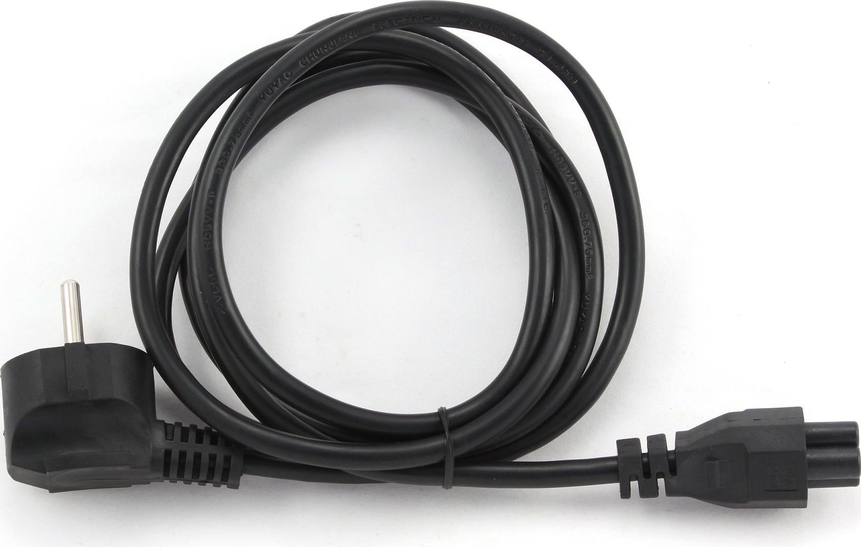 Kabllo energjie Gembird Cloverleaf IEC 320 C5, 1m, e zezë