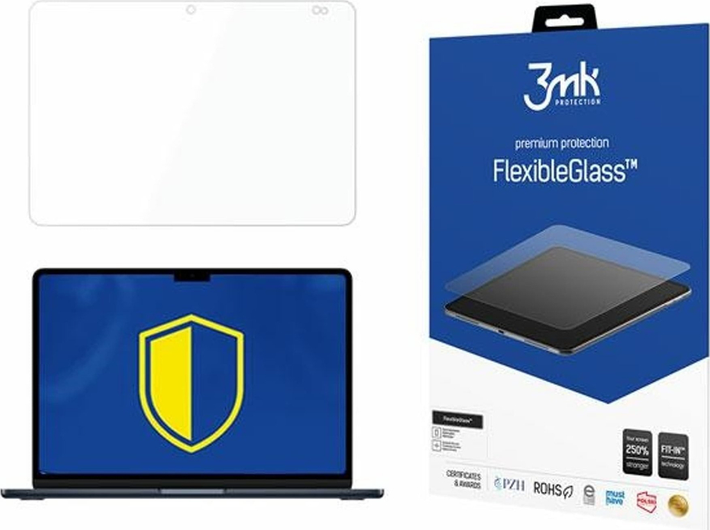 Xham mbrojtës 3MK FlexibleGlass për MacBook Air 2022 M2, deri 15", transparent