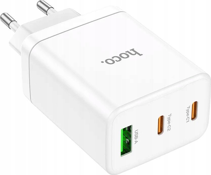 Karikues rrjeti Hoco N33, 2x USB C, USB A, 35W, i bardhë