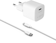Karikues FIXED Mini, USB-C, PD, 20W, i bardhë + kabllo USB-C - USB-C, 1m, e bardhë
