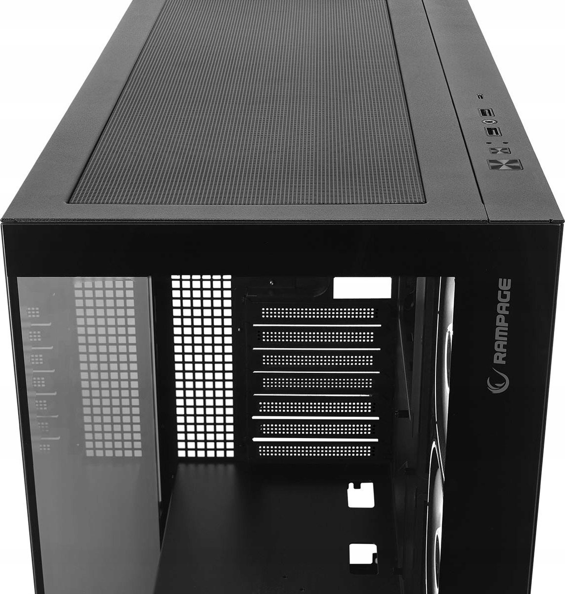 Kuti kompjuteri Rampage Hydra V1, ARGB Fan Hub, 4x USB C USB A, e zezë