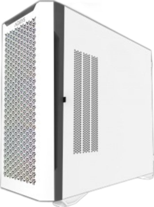 Kуќиште за персонален компјутер AQIRYS Aquilla, mid tower, E ATX, бело ARGB