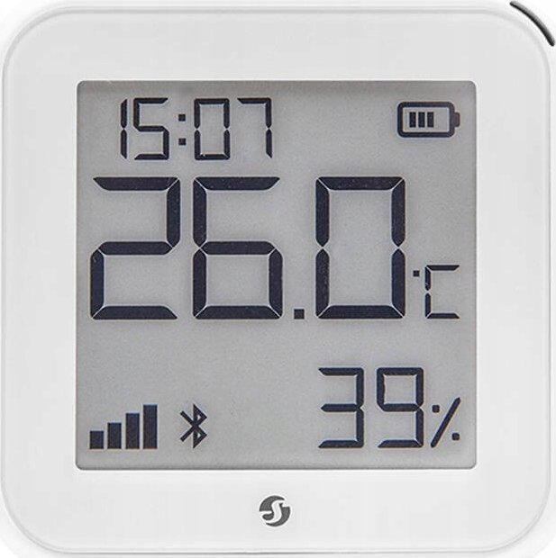 Sensor smart Shelly Plus H&T Gen 3, temperaturë dhe lagështi, Wi‑Fi dhe Bluetooth, i bardhë mat