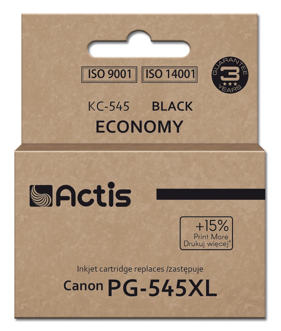 Ngjyrë për printer Actis KC-545 (zëvendësim për Canon PG-545XL), 15 ml, e zezë