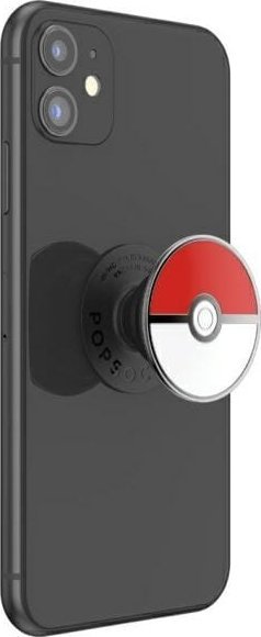 Kapëse telefoni PopSockets Pop Grip Pokémon Pokéball Enamel, dizajn Pokéball, e bardhë e kuqe