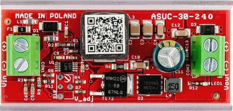Konvertues DC DC Atte ASUC 30 240 OF, hyrje 12V 24V, dalje 24V, i gjelbër
