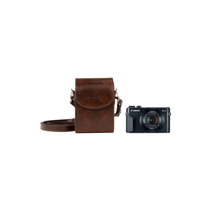 Leather Digital Camera Case Dark Brown