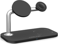 Karikues pa tela Mobile Origin 3 in 1, MagSafe, për iPhone Apple Watch AirPods, i zi