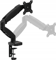 Стојалка за монитор за маса Huzaro Motion 1.2, 15" 27", прилагодлива, алуминиум, црна