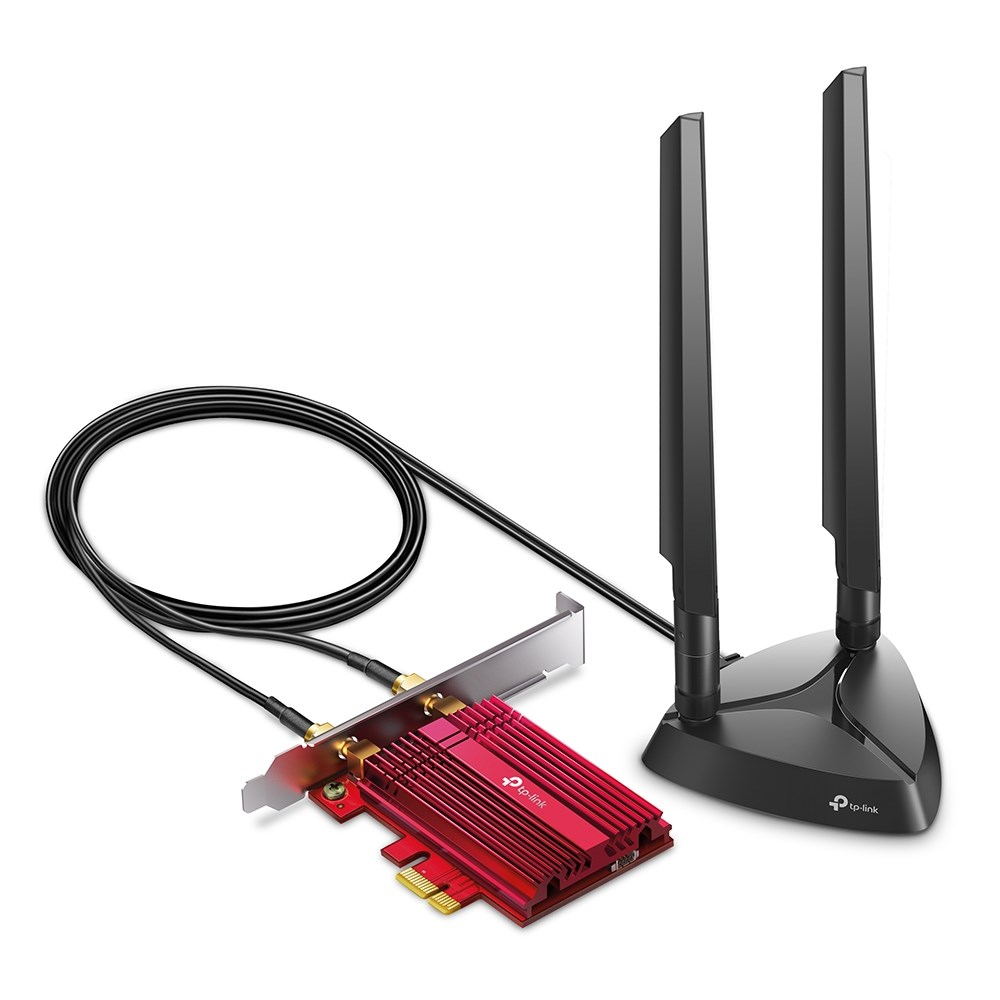 Përshtatës TP-Link AXE5400, Wi-Fi 6E, Bluetooth 5.2, PCIe, i zi/kuq