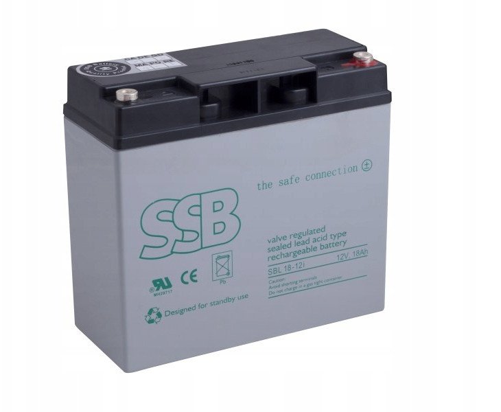 Bateri AGM SSB SBL 18-12I, 12V, 18Ah, gri