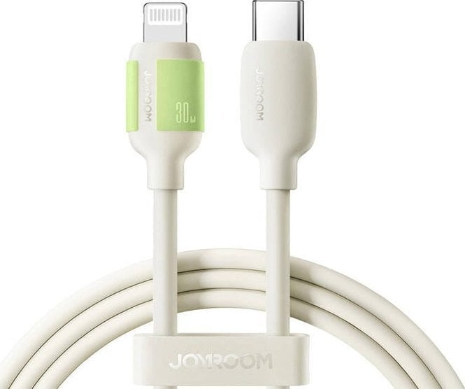 Kabllo karikues Joyroom USB C në Lightning, 30W, silikon, bezhë