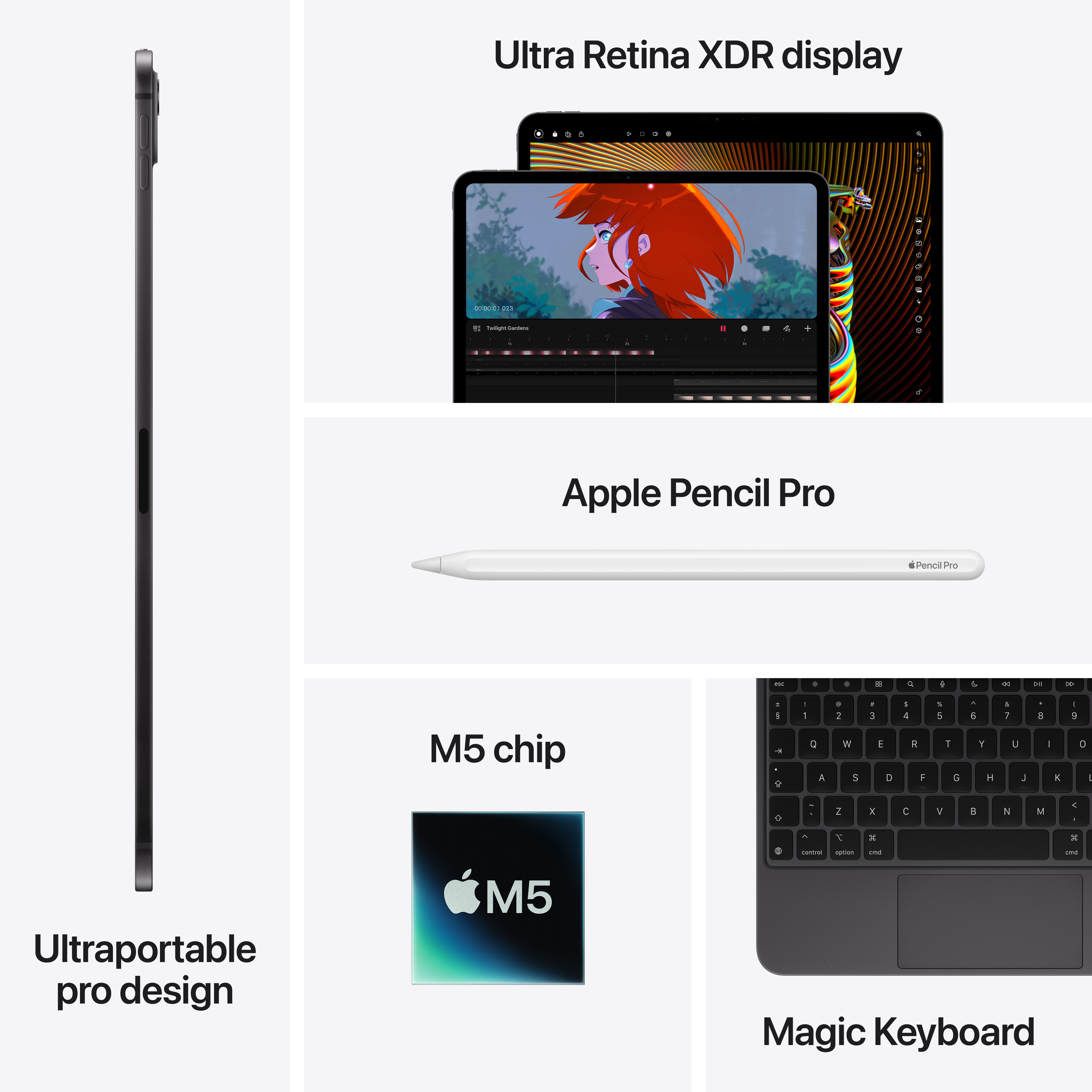 Apple iPad Pro (M5), 13", Cellular, 512GB, Standard Glass, Space Black