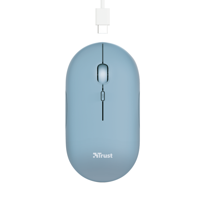Maus TRUST PUCK/, optik, 1600 DPI/USB + bluetooth, i kaltër