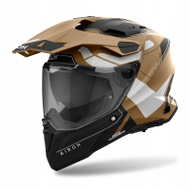 Helmetë adventure Airoh Commander 2 Reveal, fibra karboni, matt beige gri e zezë, L