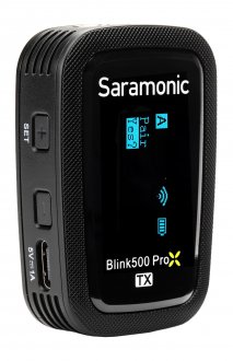 Transmetues mikrofoni pa tel Saramonic Blink 500 ProX TX, 8GB, regjistrim i brendshëm, i zi