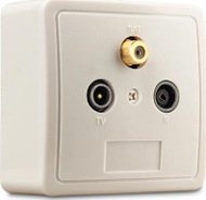 Prizë kaluese Axing SOCKET SSD2-10, RTV SAT, dalje SAT e pozgëzuar