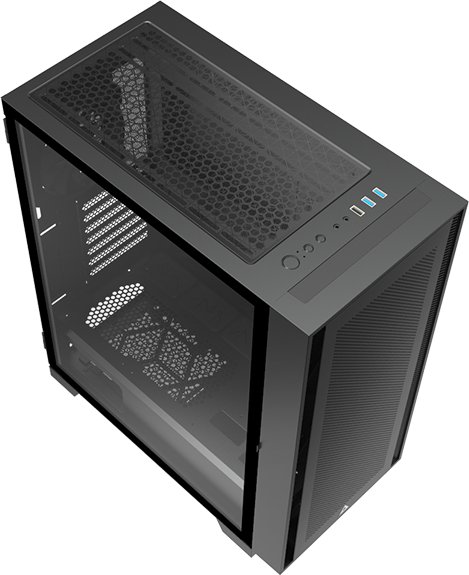 Kuti gaming Montech Air 1000 Lite, mid tower, USB 3.0, e zezë
