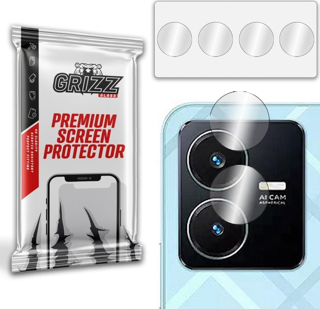 Xham mbrojtës kamere GrizzGlass për Vivo Y22 2022, set 2 copë, transparent