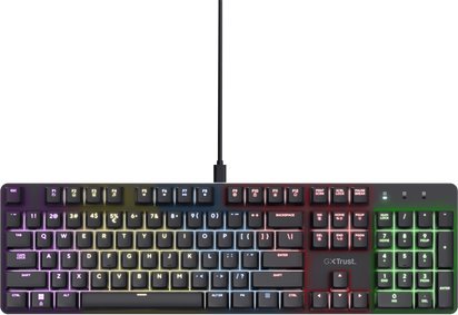 Механичка тастатура Trust GXT 871 Zora, USB, RGB осветлување, црна