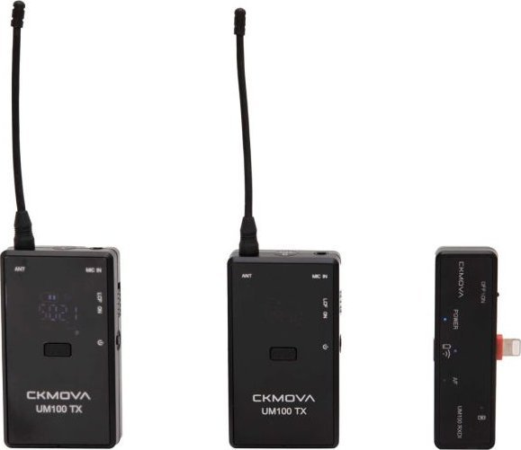 Mikrofon pa tel CKMOVA UM100 Kit6, lavalier UHF, Lightning, i zi