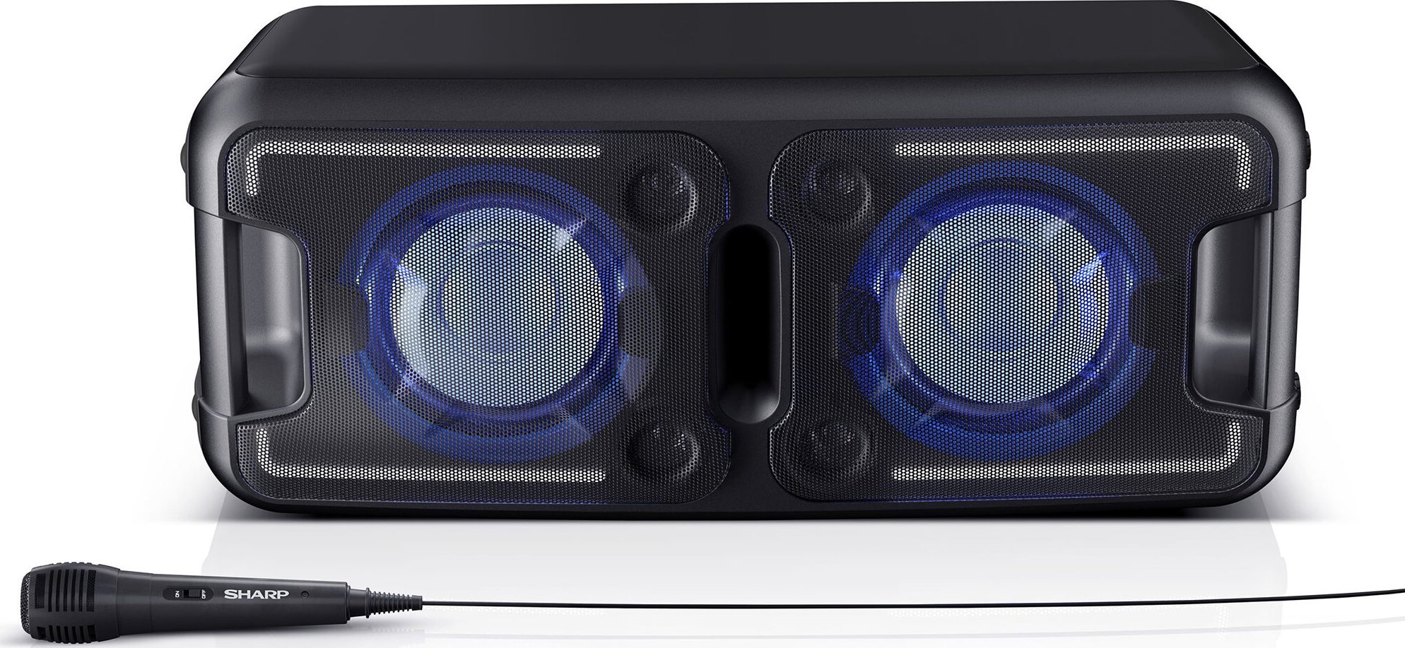 Kutizë zëri Sharp PS949, portative, me drita feste, e zezë
