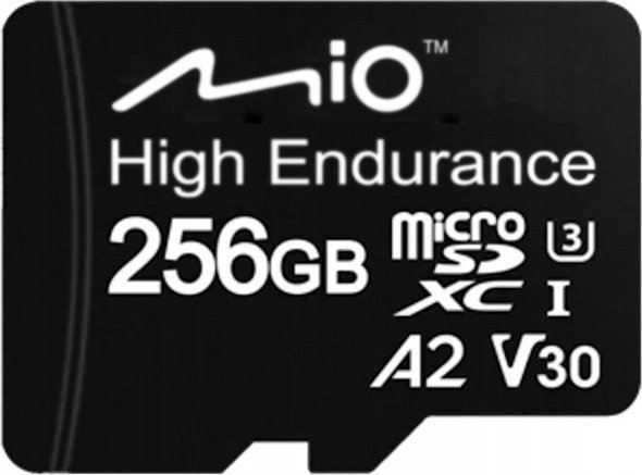 Kartë memorie MicroSD Mio High Endurance 256GB, Class 10, UHS I, e zezë