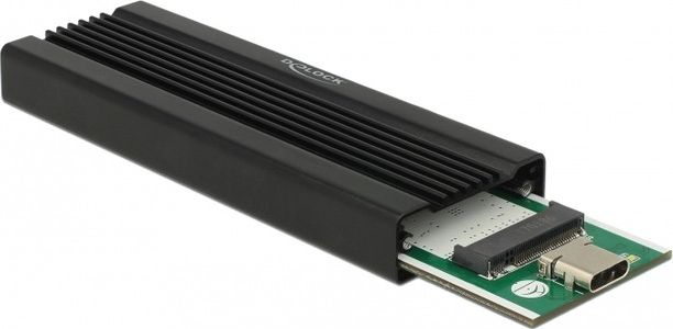 Kuti e Jashtme Delock 42600 për SSD M.2 NVMe PCIe, USB 3.2 Gen 2 Type-C (10 Gbps), e zezë