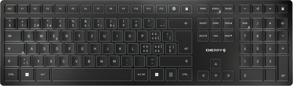 Тастатура Cherry, wireless, Swiss, Црна
