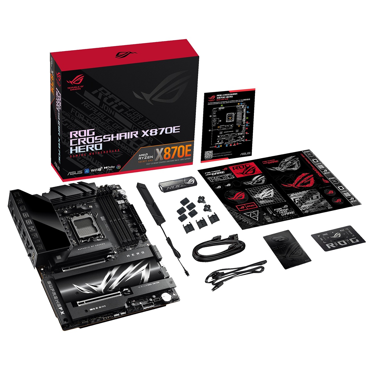 Pllakë amë ASUS ROG Crosshair X870E Hero, Socket AM5, DDR5, ATX, e zezë