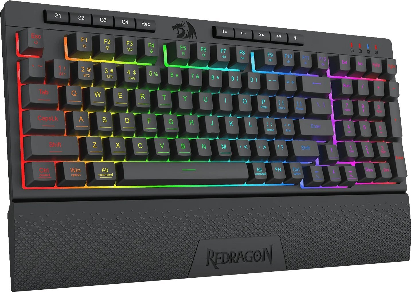 Tastierë gaming Redragon K515 Shiva, 98 taste, RGB, me mbështetëse dore, e zezë