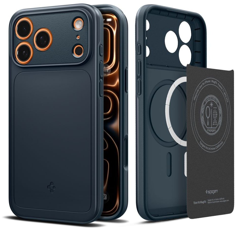 Maskë telefoni Spigen Thin Fit MagSafe, për iPhone 17 Pro Max, Metal Slate