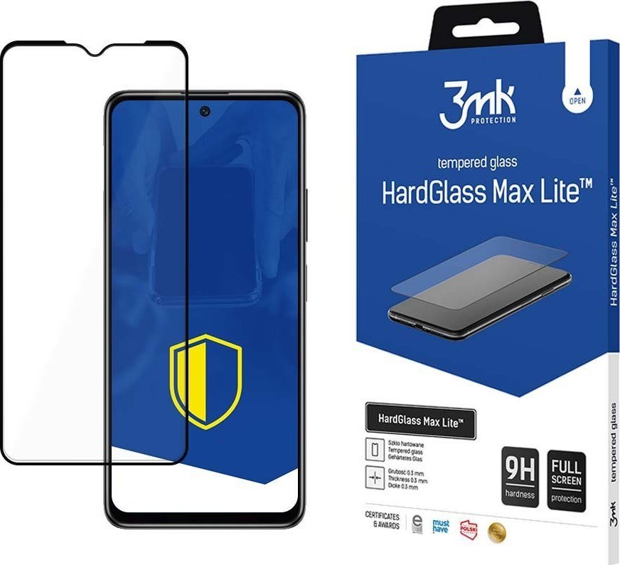 Qelq mbrojtës 3MK HardGlass Max Lite, për Xiaomi POCO M4 5G, i zi