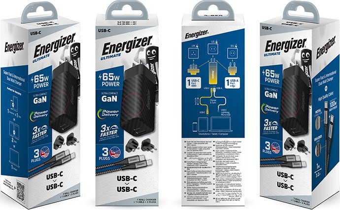 Karikues muri Energizer A65MUC, Power Delivery dhe Quick Charge, universal, i zi