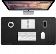 Mousepad tavoline Strado, 90x45 cm, lëkurë, i zi