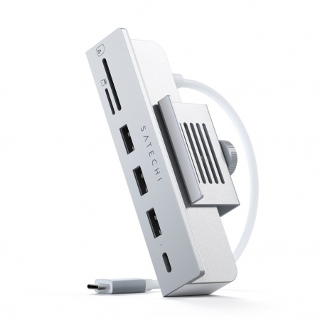 USB Hub Satechi USB-C Clamp për iMac 24" (2021), i argjendtë