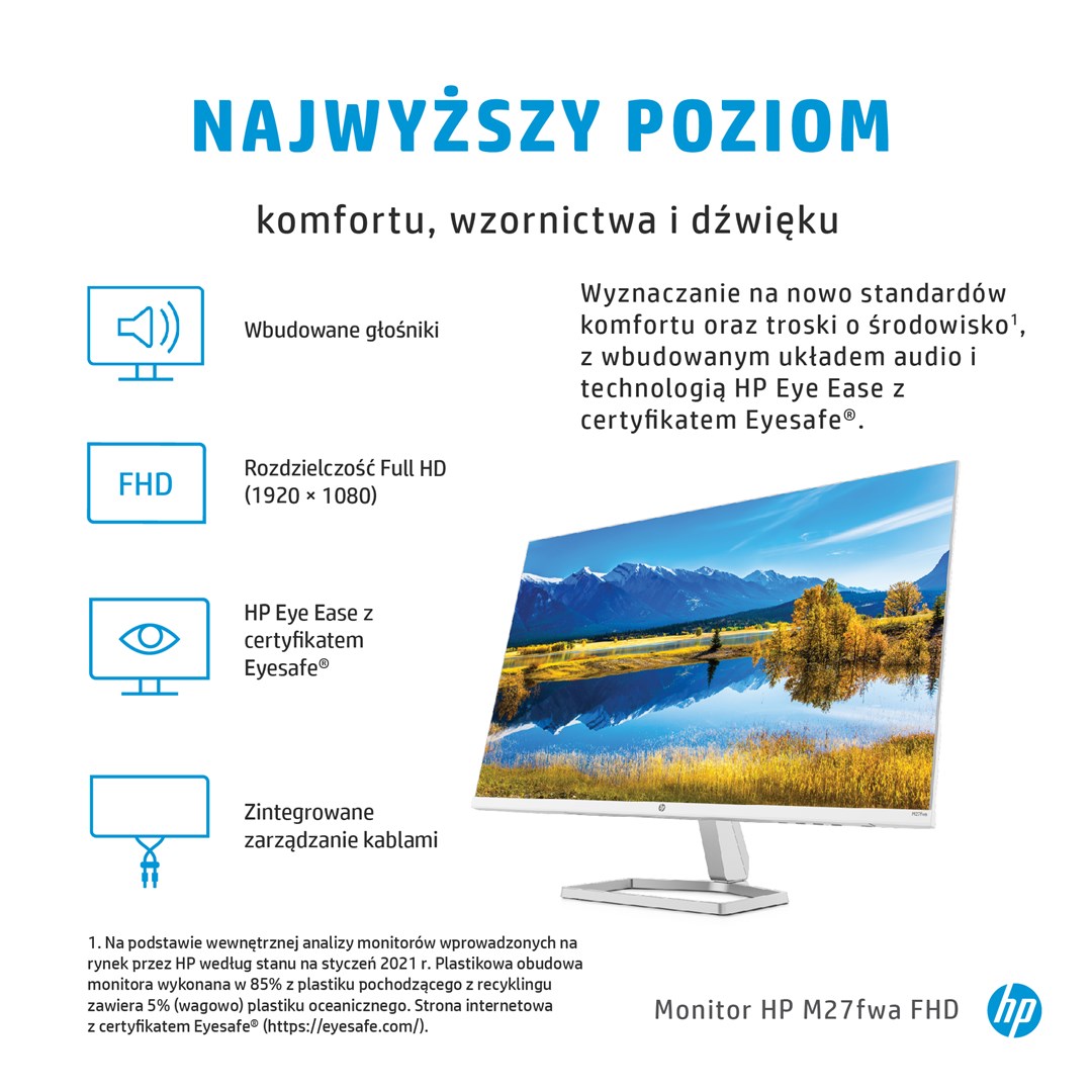 Monitor HP M27fwa 68.6, 27", 1920 x 1080, Full HD, 75 Hz, i hirtë