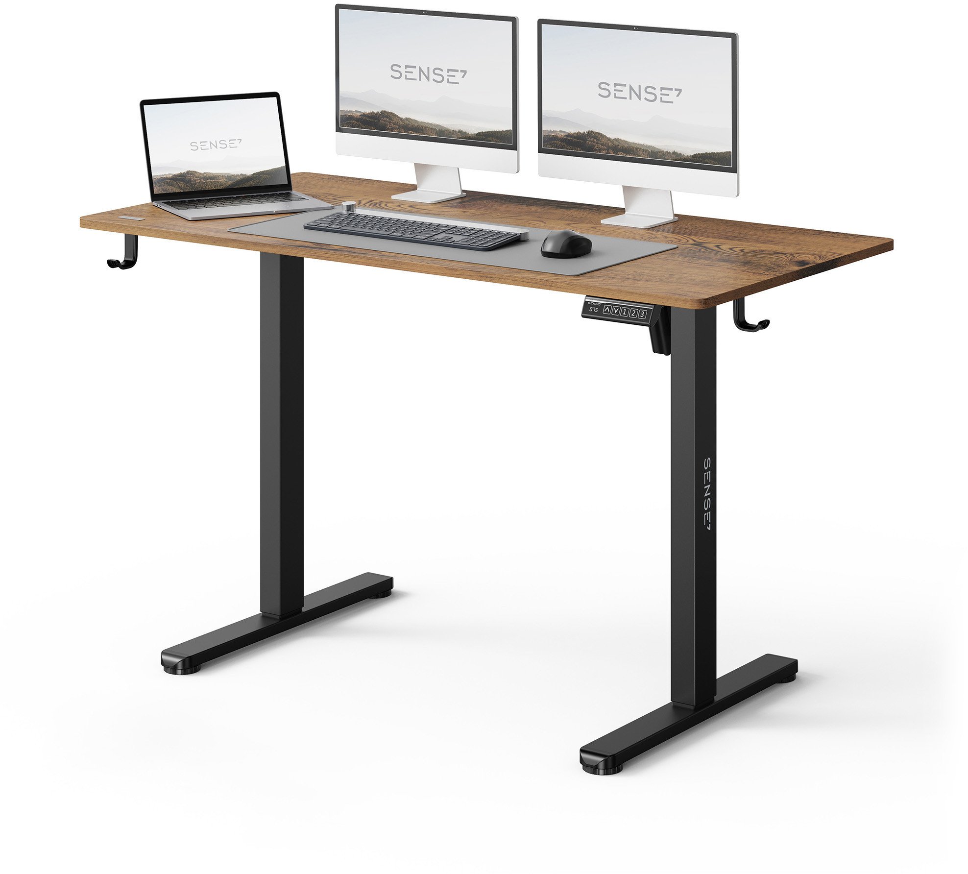 Tavolinë elektrike SENSE7 NOJO LIGHT, 120 cm x 60 cm, kafe e errët