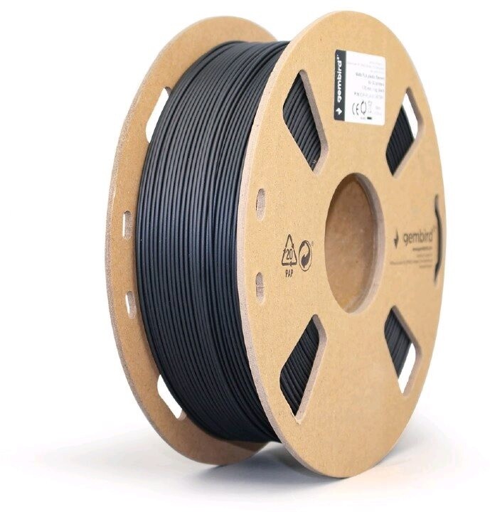 Shirit për printim 3D Gembird (filament) PLA MATTE 175mm, 1kg, zezë