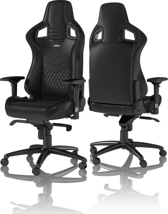 Karrige gaming noblechairs EPIC Real Leather, lëkurë natyrale, deri 120kg, e zezë
