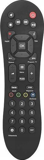 Telekomandë Polsat Evobox PVR, për dekoder HD7000 HD5000 HD3000 EVOBOX, e zezë