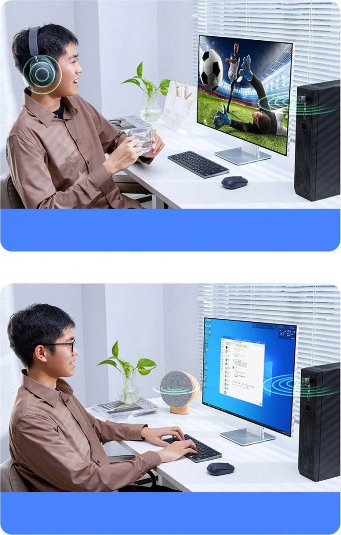 Bluetooth адаптер Baseus BA07, USB, Bluetooth 5.3, црн