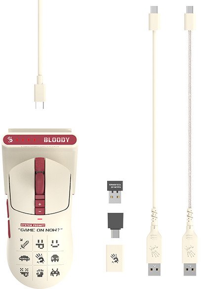 Maus lojërash Bloody R72 Ultra Duo, pa kabllo dhe me kabllo, 20000 DPI, i kuq